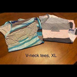 2 striped v-neck tees!